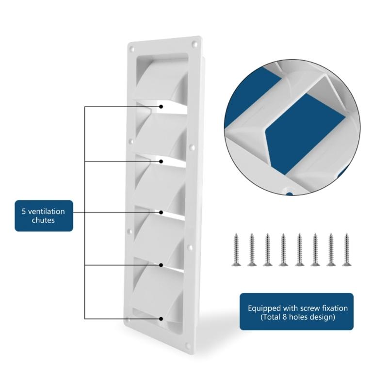 RVs Boat Ventilation Grille Weather Resistant Louvered Boat Air Vent Cover Universal for Campers Trailers Quick Install