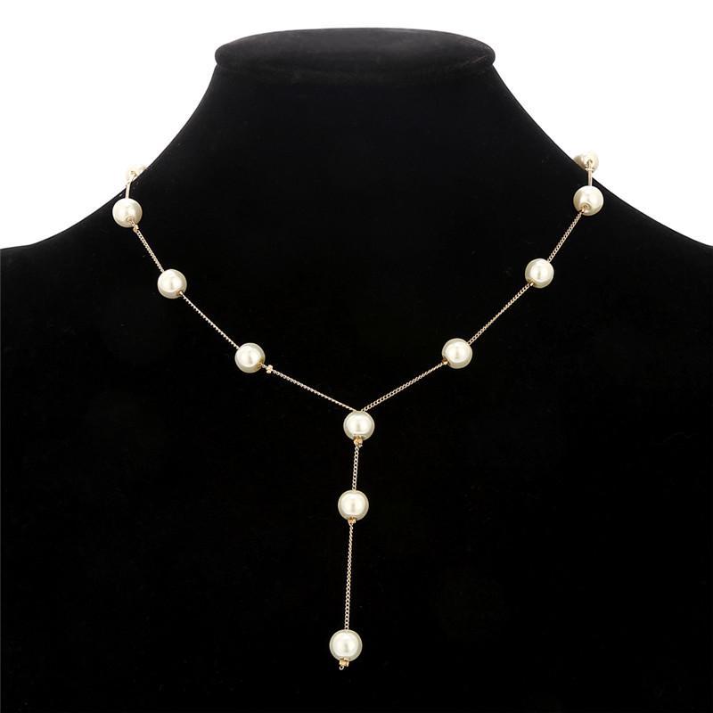 Bridal Wedding Jewelry Set Women Simulated Pearl Tassel Earrings +Necklace+Bracelet Party Beads  Accessories Gift