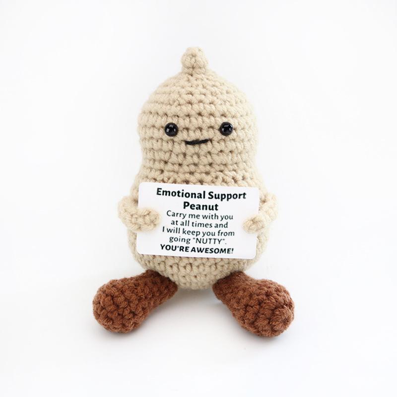 Cute Positive Sheep Emotional Support Positive Crochet Animals Bookshelf Decorations Handmade Gift