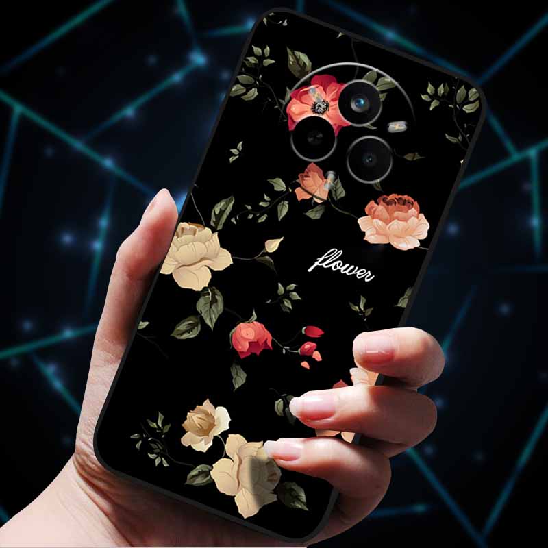 For Realme 14 Pro 5G Case 14Pro+ Soft Silicone Bumper 3D Flowers Emboss Phone Cases for Realme 14 Pro+ Plus Back Covers Shells