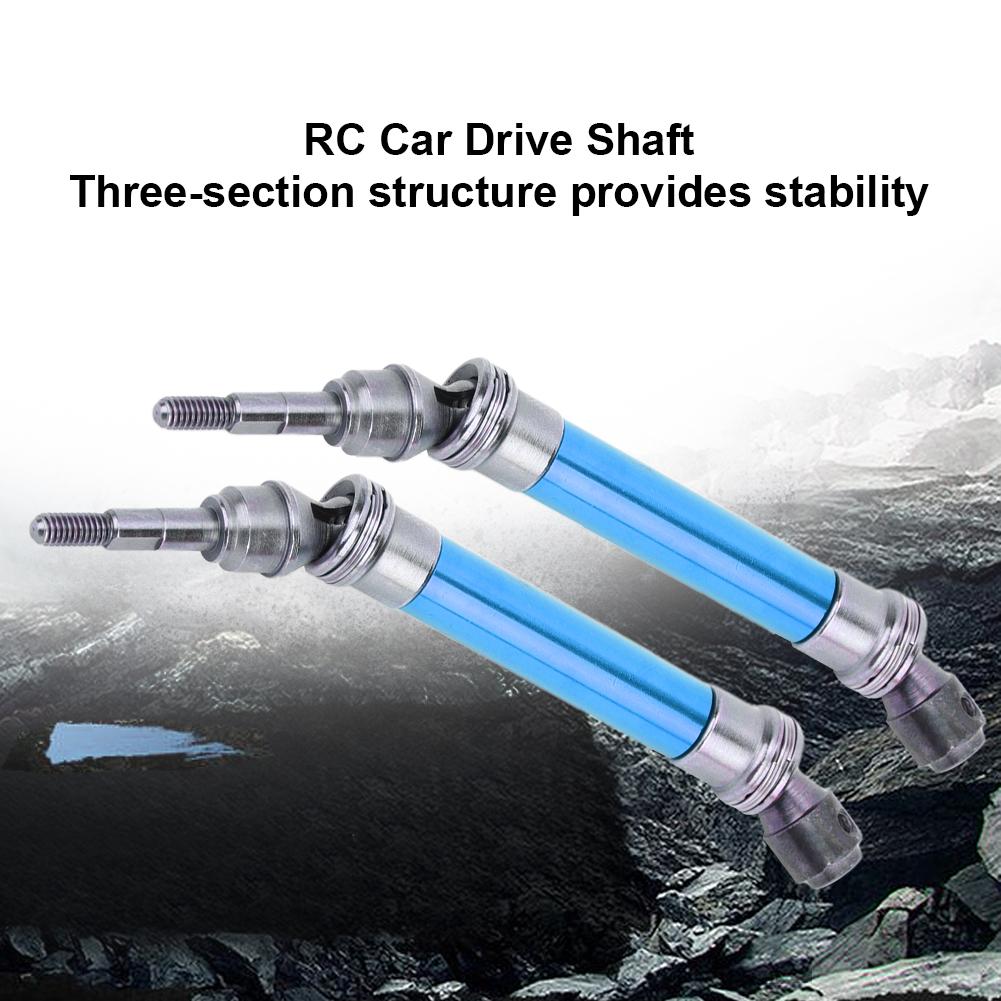2Pcs RC Car Front CVD Three Section Type Drive Shaft Parts Accessories Fit for Traxxas Slash(Blue )