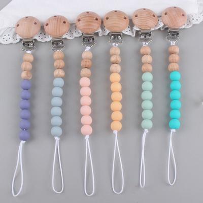 Pacifier Chain Safe Silicone Beech Round Baby Soothing  Pacifier Toy Clip Nursery Supplies