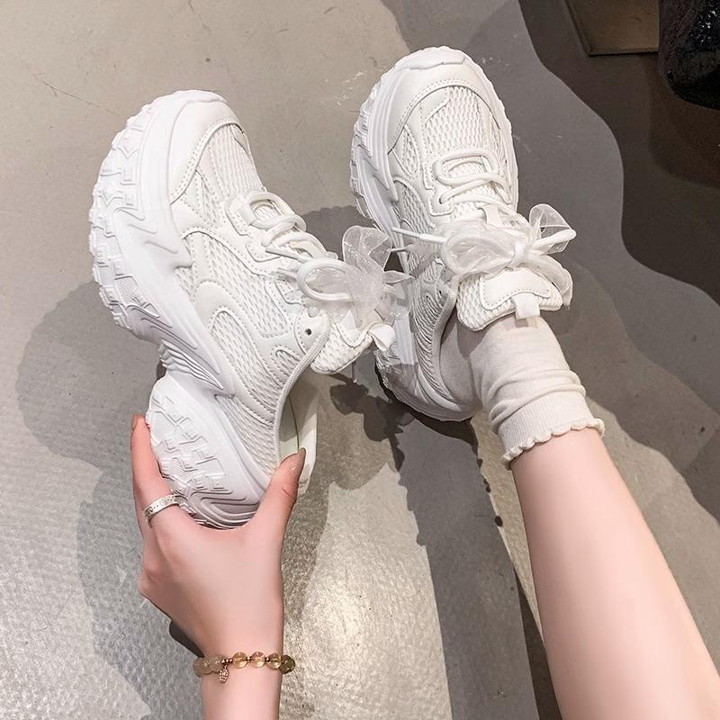 European Station Tire Sole Dad Shoes Women's Heelless Bag Head Half Slippers 2025 New Platform Sports Casual Shoes Tide