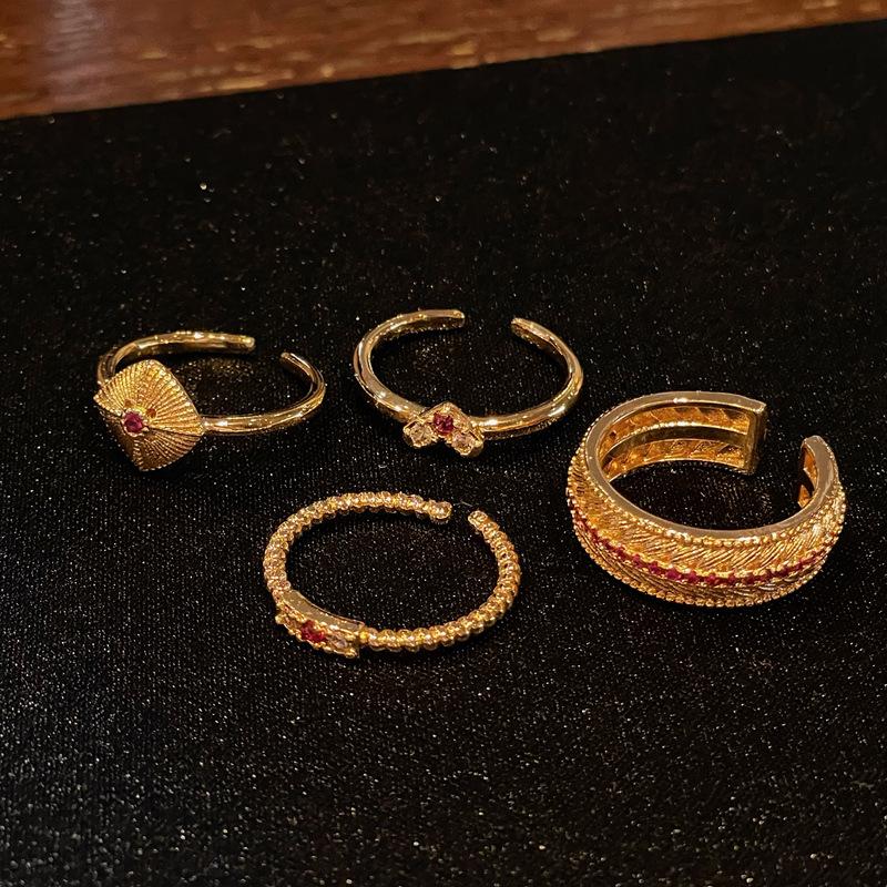 Mittelalterlicher französischer Retro Zir*****Stiftring Damen Nischen-Design High-End Liebesaccessoires Damen