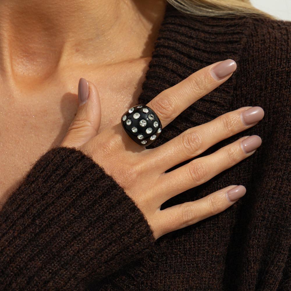 Minimalist Rivet Acrylic Bangle Punk Style Chunky Irregular Wide Bracelet Cuff Style Embellishment Open Bangle Decor Itemation