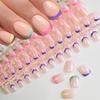 5Colors/120Pc Short Square French Press-On Nail Set Soft Gel Glossy Acrylic Full Coverage Nail Tips Purple Pink Ombre False Nail