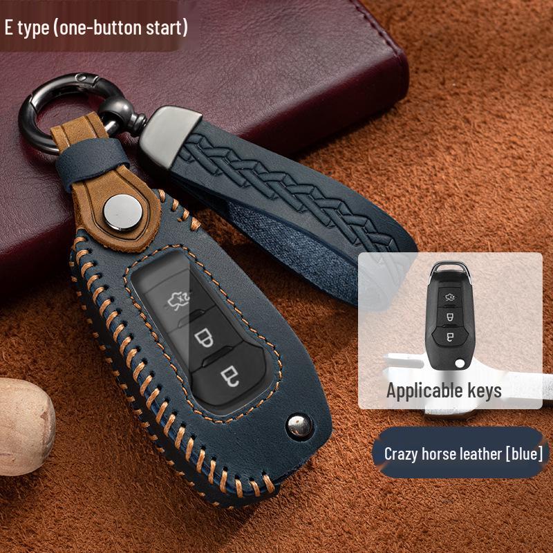 

Ford Key Case for Focus, Mondeo, Kuga, Ecosport, Edge, Taurus - Genuine Leather with Buckle