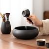 Black pottery Kung Fu tea set Chinese-style household brewing teapot cover bowl simple high-end ceramic cover bowl drinking tea cup set