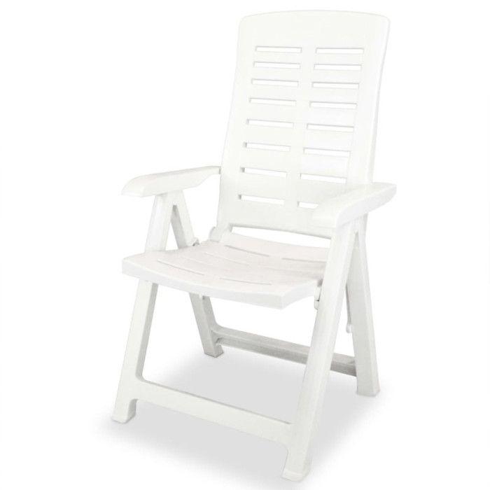 VidaXL 4x Reclining Garden Chairs Patio Armchairs Outdoor Chairs Terrace Seats Folding Armchairs 275067