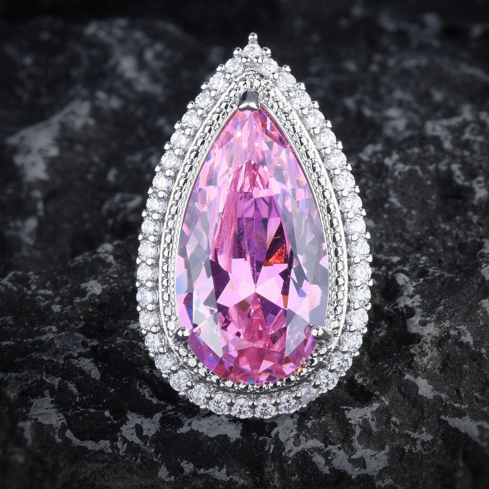 

BELLA BOX роскошный очень большой каратный розовый сверло в форме капли воды цветной набор драгоценностей подходит для женской свадебной вечеринки модные ювелирные изделия No.2