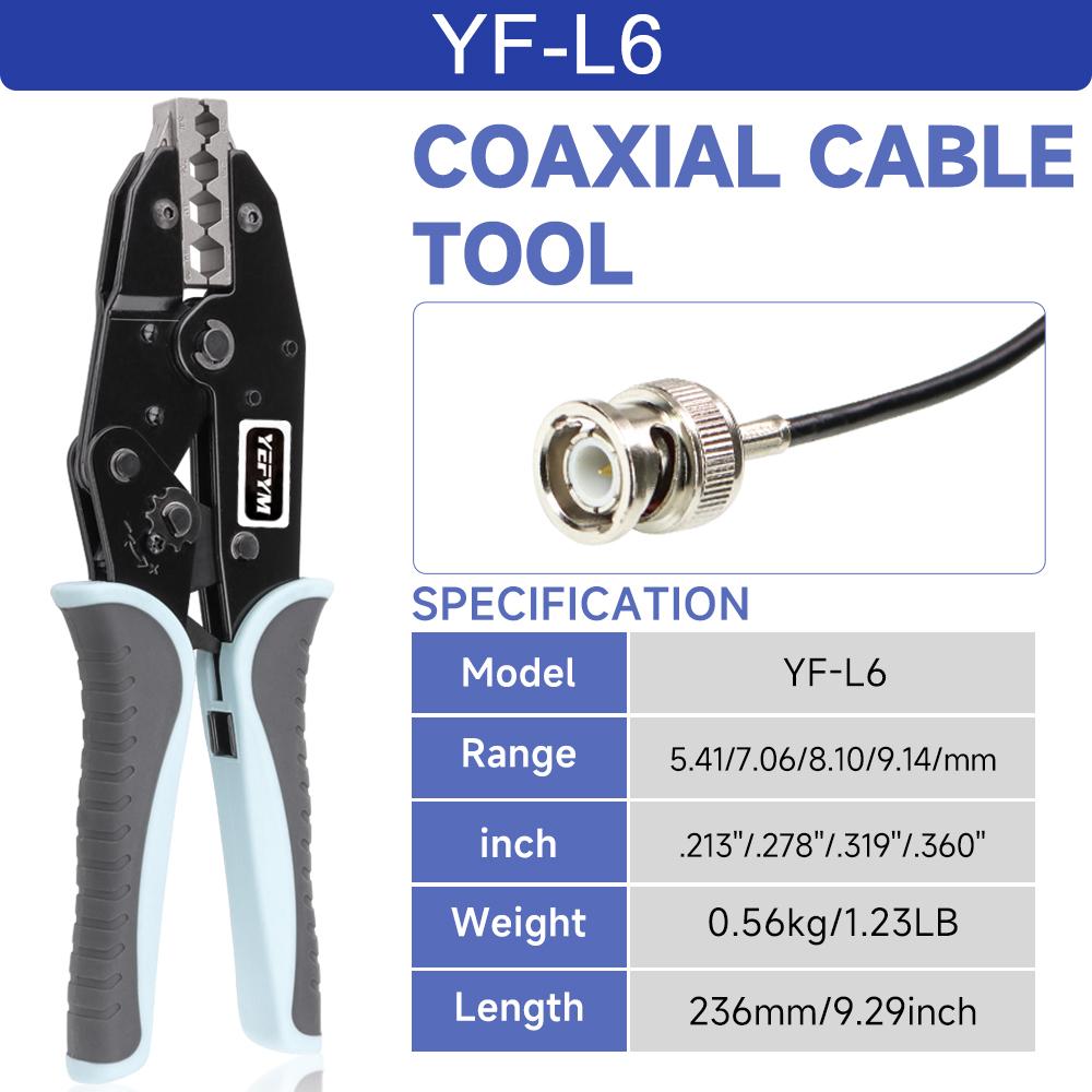 Coaxial Wire Cable Hexagonal Terminal Crimping Pliers Optical Brazing BNC Surveillance Video Terminal Crimping Pliers YF-L6