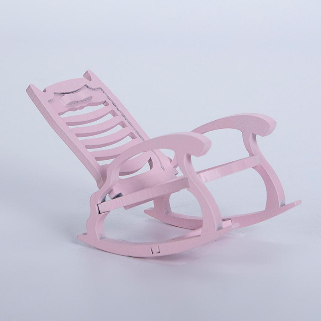 1/12 Miniature Furniture Toys Wooden Rocking Garden Miniature Decoration home Ornaments