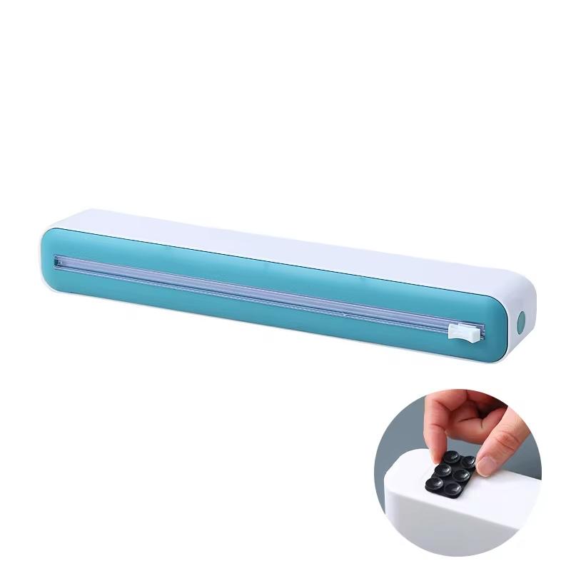 2 in 1 Plastic Wrap Dispenser Food Cling Film Cutter Wrap Storage Box Aluminum Foil Stretch Film Cutter Kitchen Accessories