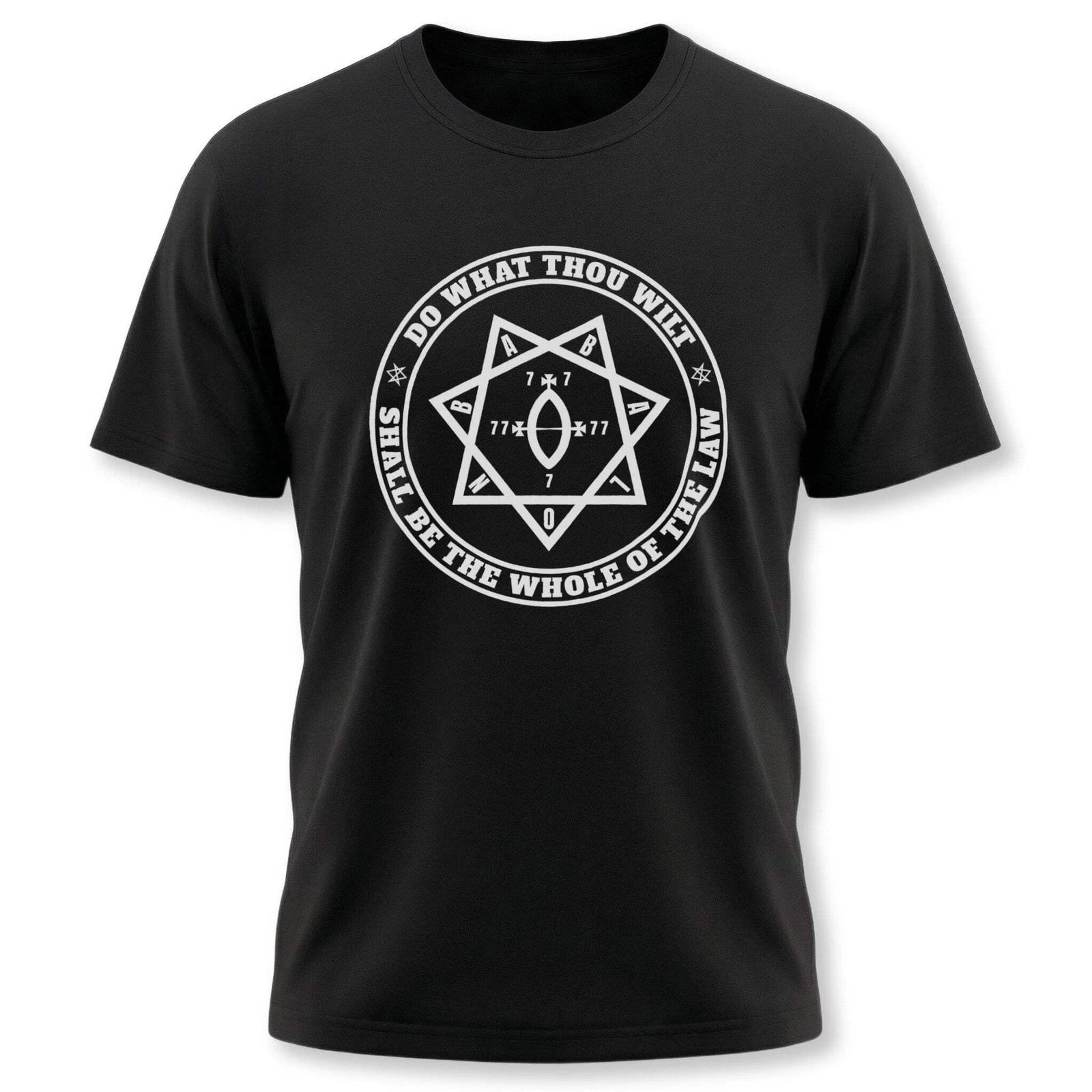 Do What Thou Wilt Text and Star of Babalon T-Shirt | Thelema Crowley Tee XS