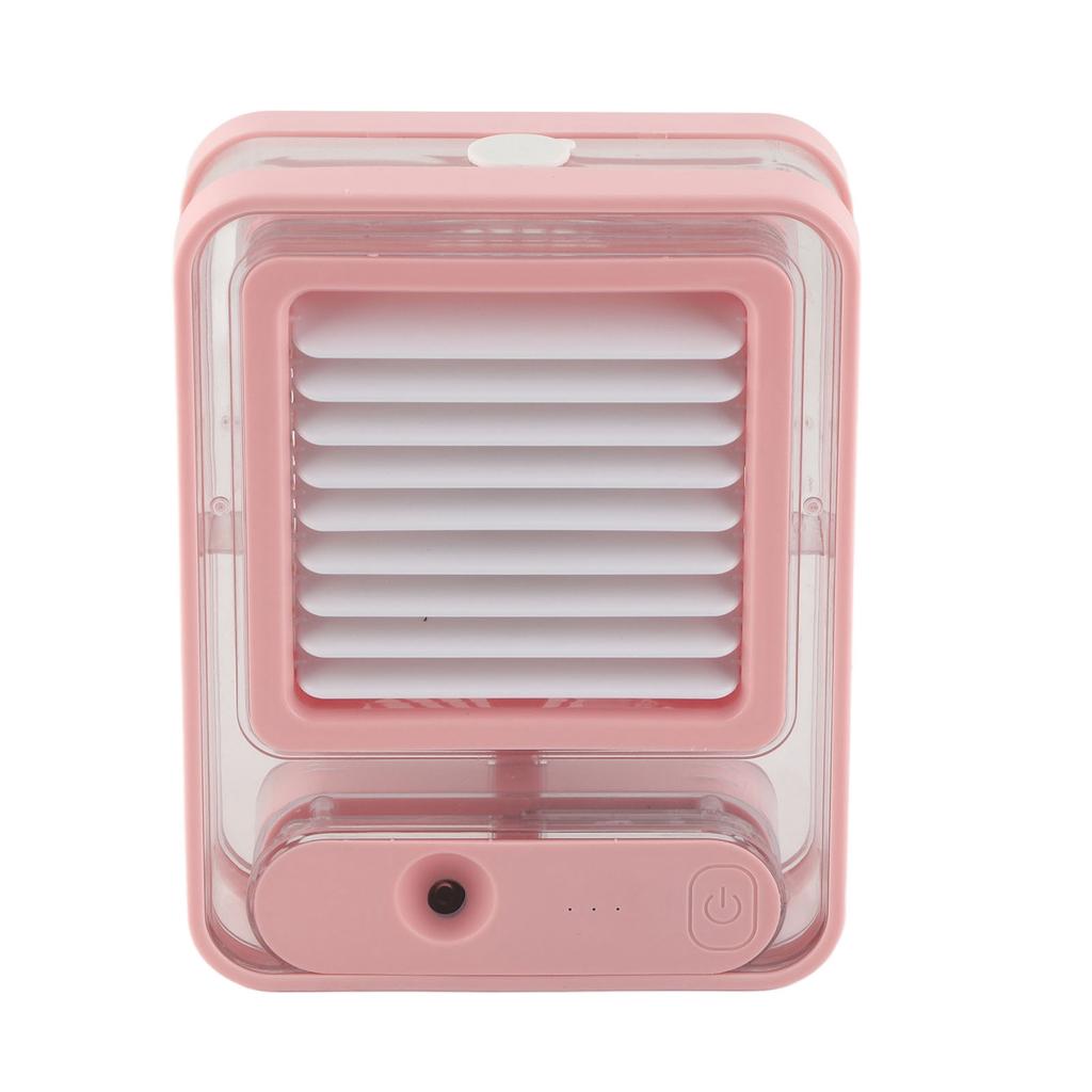 Desk Misting Fan 3 Speed USB Charging Quiet Table Water Mist Spray Fan with Night Light for Bedroom Office Travel Pink