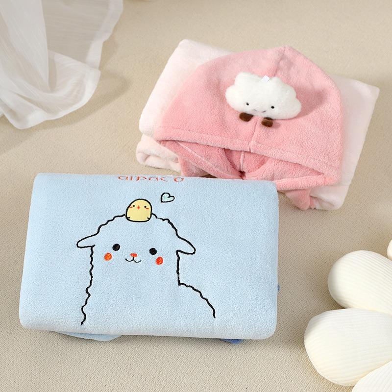 Kids Hooded Bath Robe Towel Poncho Quick Dry Absorbent Baby Swimming Shower Bathrobe
