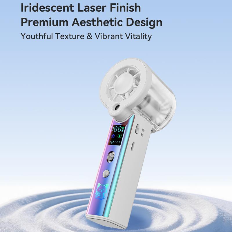 Portable Handheld Fan with Semiconductor Refrigeration Ice Compress 100 Gear Speed Rechargeable Low Noise for Outdoor Travel