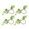 4Pcs Napkin Rings Simple Decorative Handicraft Leaf Flower Napkin Rings for Weddings New Years Parties