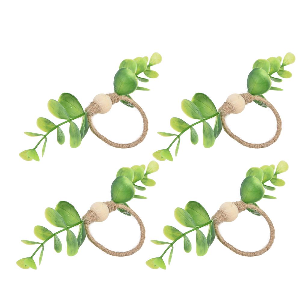 4Pcs Napkin Rings Simple Decorative Handicraft Leaf Flower Napkin Rings for Weddings New Years Parties