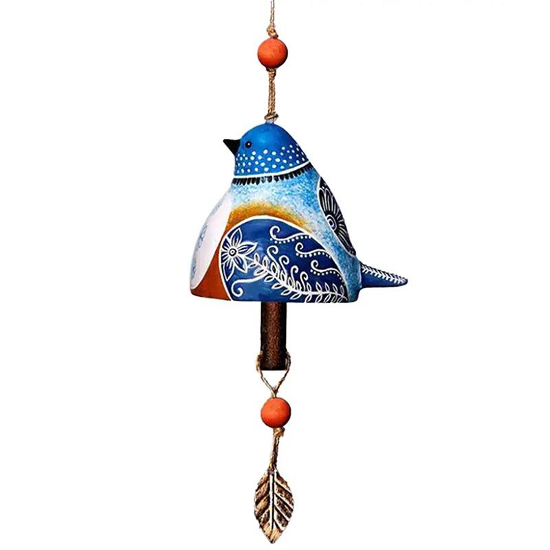 Bird Hanging Windbell Pastoral Style Bird Wind Bell Handcrafted Hanging Windchime Garden Decoration For Gifts Bird Song Bell A2