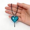 Heartshaped Alloy Pendant Necklace With Leather Chain For Romantic Gift