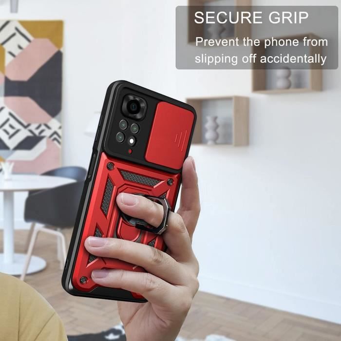 Coque de Protection - E.F.CONNECTION - Redmi Note 11S - Rouge - Style Armée - Rigide