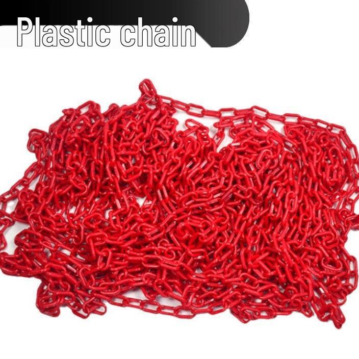 PE Traffic Safety Chain: Red/White/Yellow/Black Warning Chain for Cones, Posts, Barriers, or Clothes Drying Rack