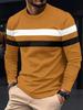 Plus Size Men's Color Block Crew Neck Long Sleeve Base Layer Pullover for Autumn & Winter