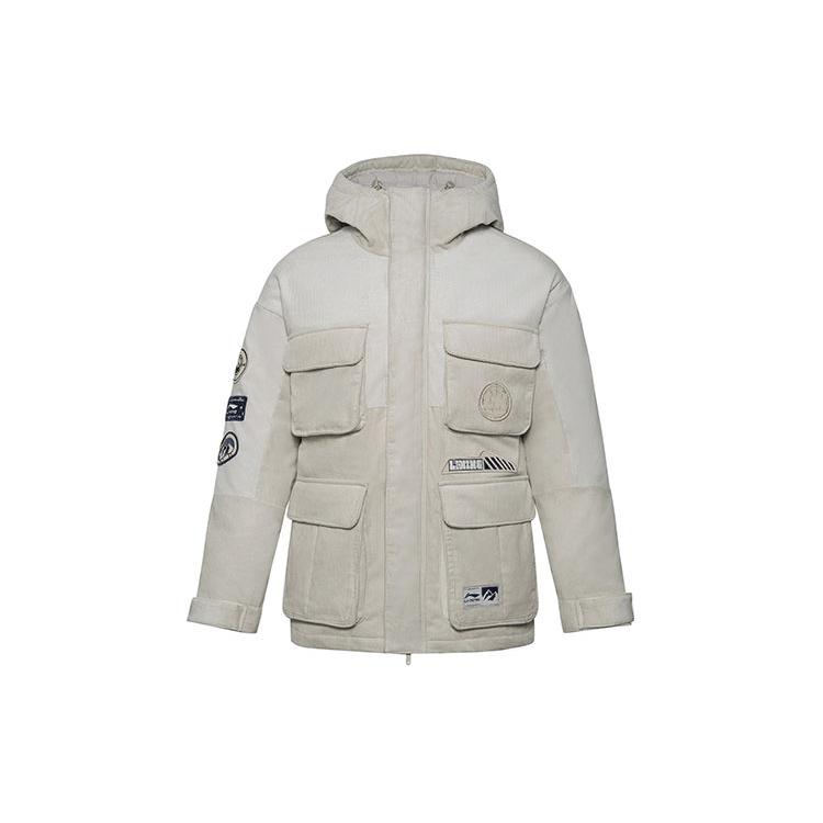 Li Ning Sports Trendy Collection Down Jacket Winter Men s Bud Yellow Gray AYMR133-1 L