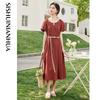Elegant Short Sleeve Midi Dress