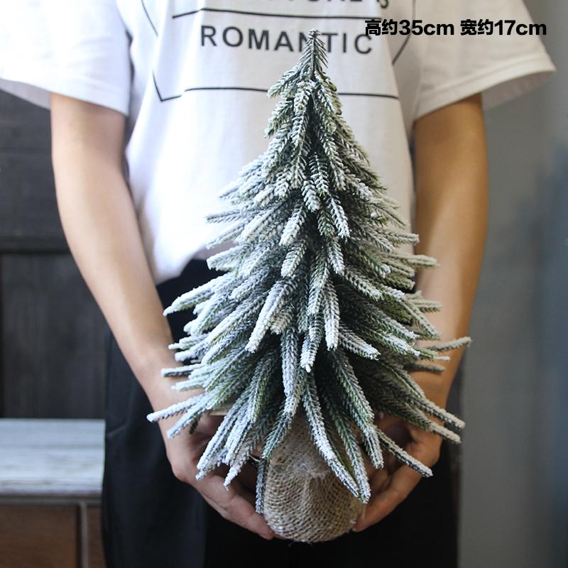 Creative White Basin Small Christmas Tree Simulation Tree Diy Home Small Potted Christmas Gift Desktop Mini Ornament Decoration