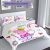 3pcs Custom Name Peppa Pig Bedding Set,Includes 1 Duvet Cover and 2 Pillowcases,All-season Bedroom Decor