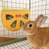 Washable Hay Bag Feeder Wear Resistant Small Animal Feeder 4-Hole Feeding Bag  for Pet Cage