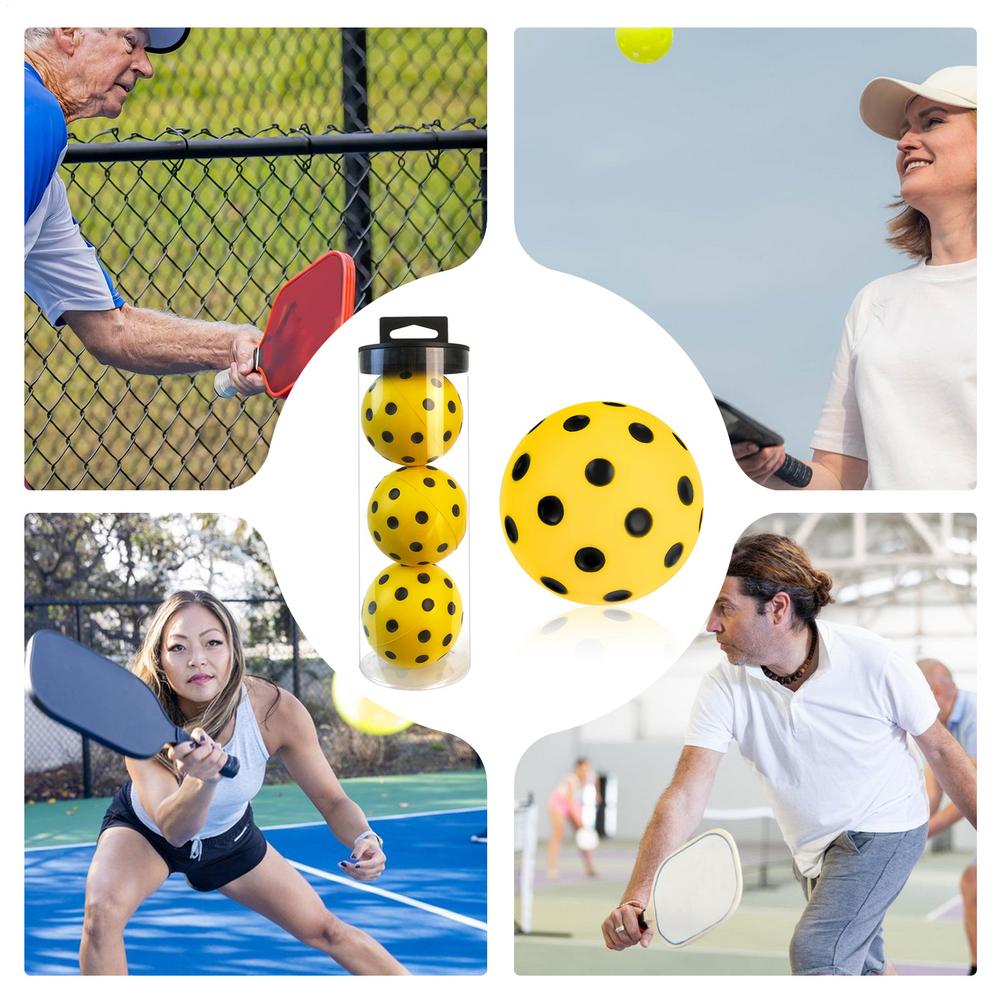 Silent Pickleball Balls Quiet Foam Pickleballs Practice Balls with Exact Real Ball Bounce Soft PU Pickleball Ball for Indoor Use