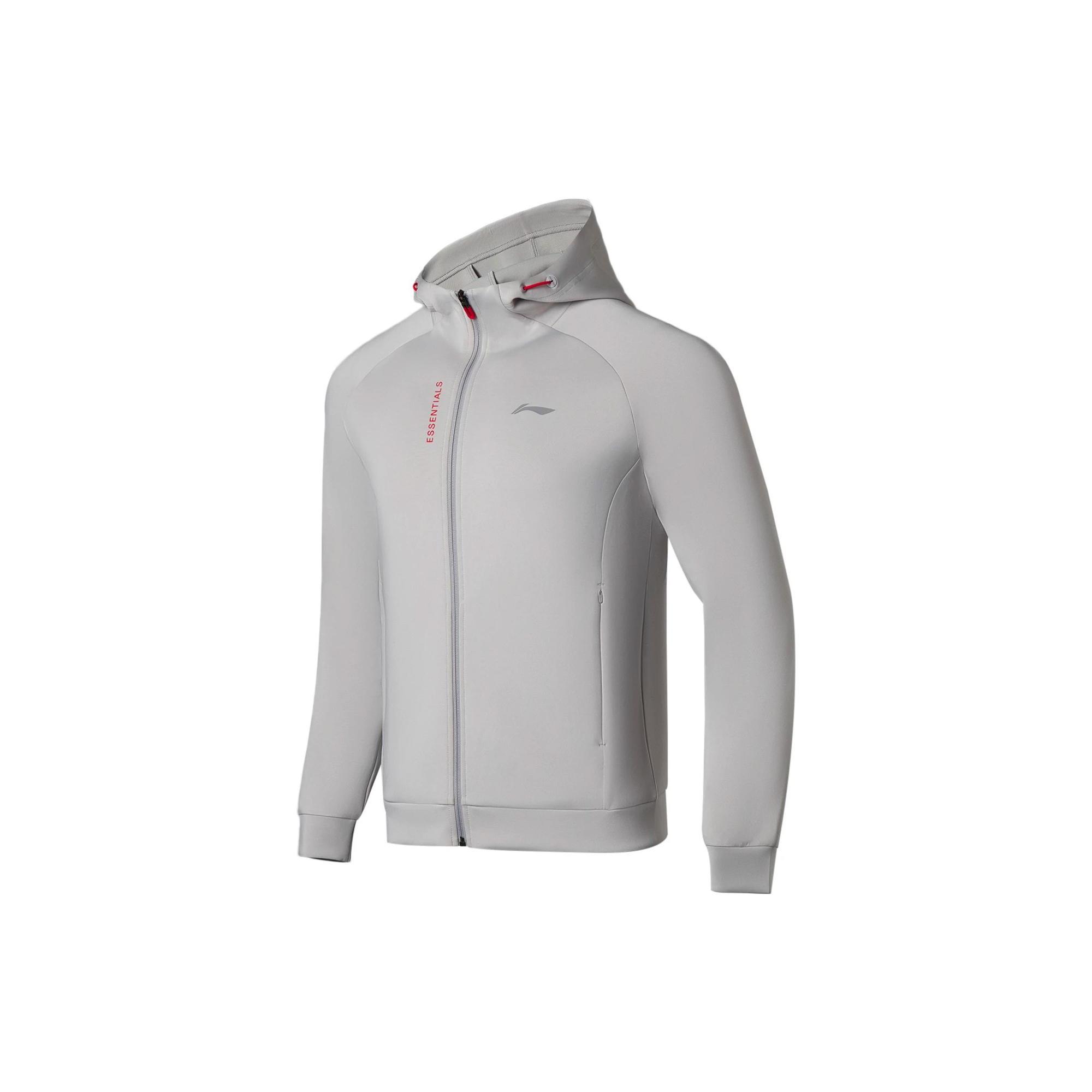 Li Ning Fitness Series Sweatshirts Men s Gray Hooded Moderate Cardigan AWDS791-4 XXXL