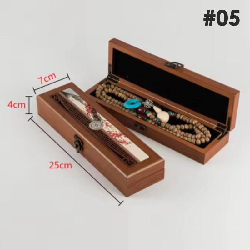 Wooden Buddha Bead Bracelet Jewelry Storage Box Necklace Pendant Ring Box Jewelry Jade Packaging Display Gift Jewelry Box