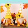 Charming Yellow Plaid Gnome Decoration For Fall Featuring Sunflowers And Cute Rudolf Doll