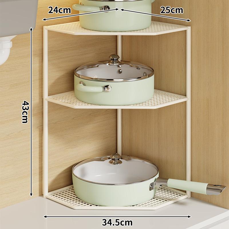 Corner Kitchen Counter Shelf: Multi-layer Pot and Cookware Storage Rack