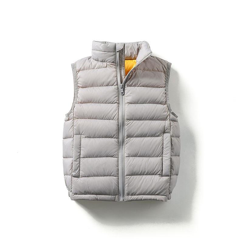 Kinder Slim Fit Daunenweste - Unisex Stehkragen Oberbekleidung
