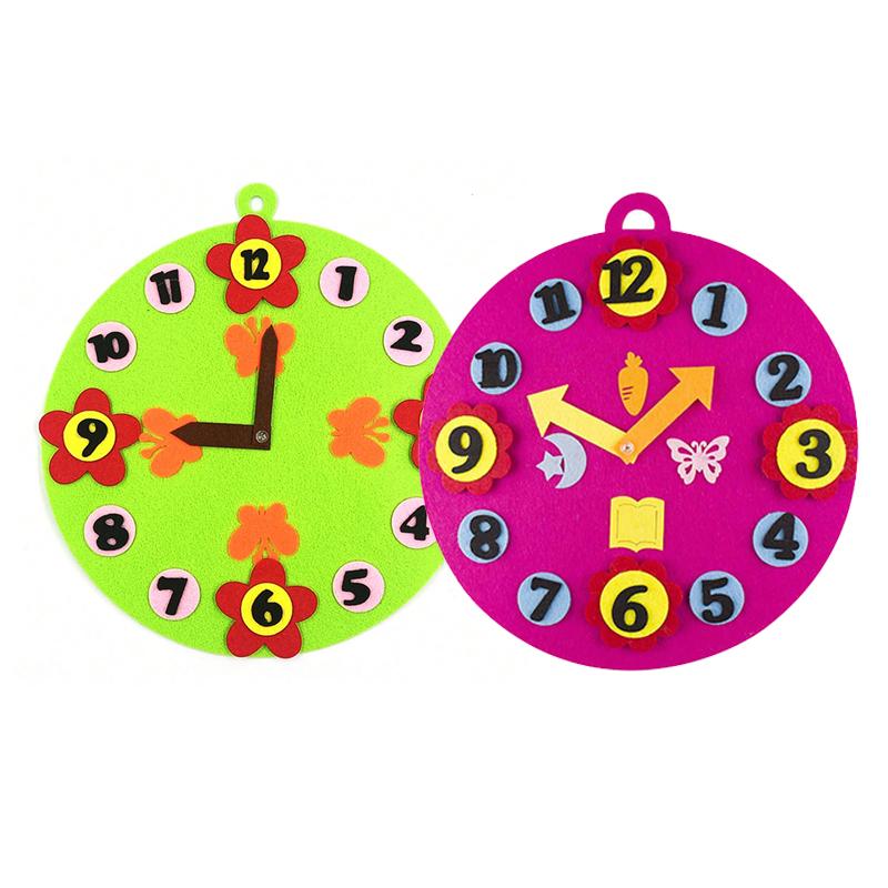 Clock Puzzle Felt Wall Decoration Digital Time Cognition Kindergarten Montessori Early Education Puzzle Material Package TMZ