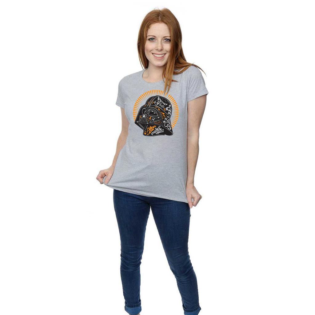 STAR WARS Womens/Ladies Darth Vader Dia De Los Muertos Cotton T-Shirt