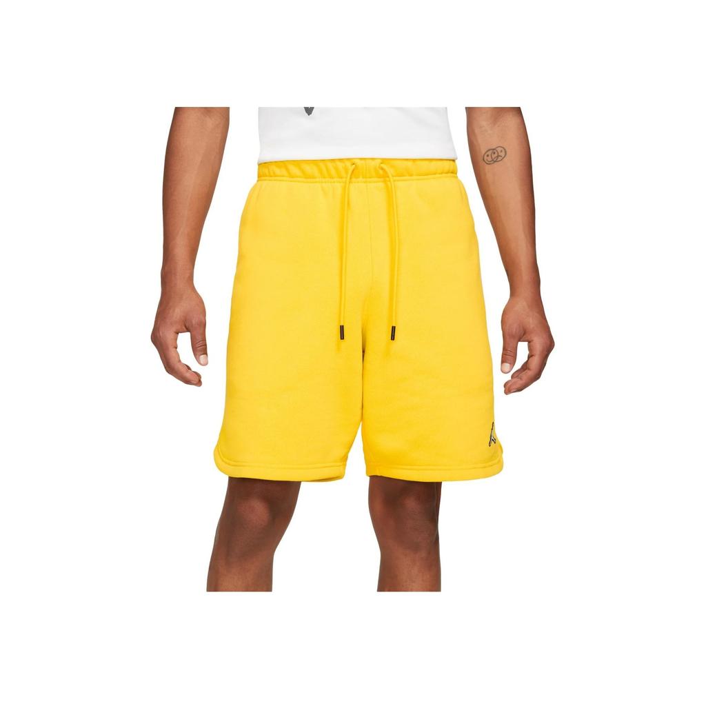 Jordan Solid Color Drawstring Straight Leg Casual Shorts Men Bottoms Yellow DA9826-719
