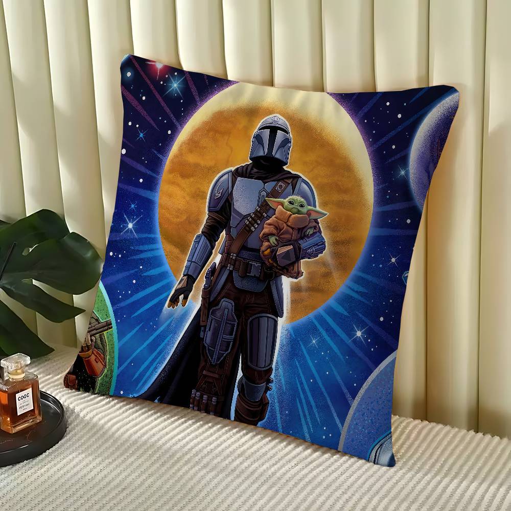 

The M-Mandalorian Characters Stitch Lucky Dragon Pillow Cover Sofa Cushion Cover Home Room Decoration Children Gift 16x16Inch