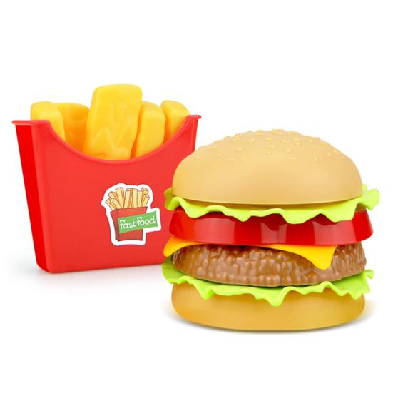 Simulation Fast Food Hamburger French Fries Kitchen Model Kids Pretend Play Toy
