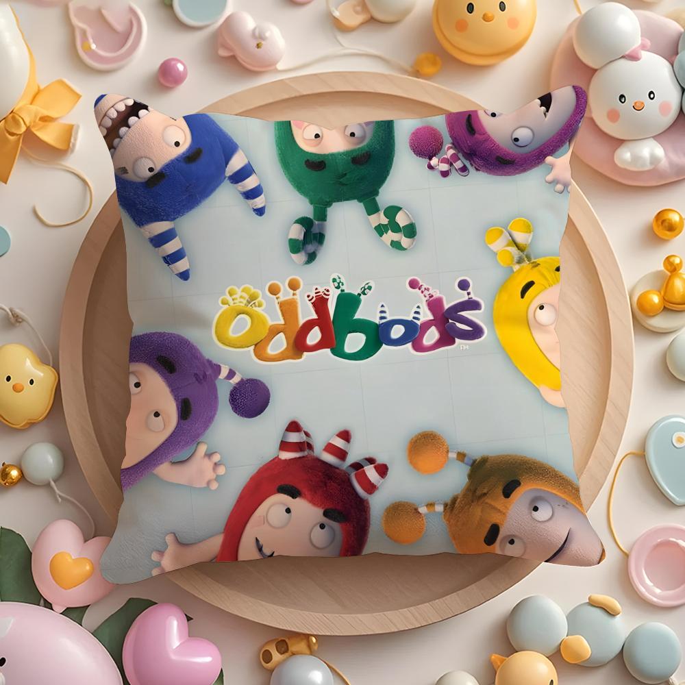 

Мультяшна наволочка для подушки O-Oddbods - Для дому та автомобіля, Багатоцільова, Двостороння, М яка та міцна для щоденного використання 30X30cm