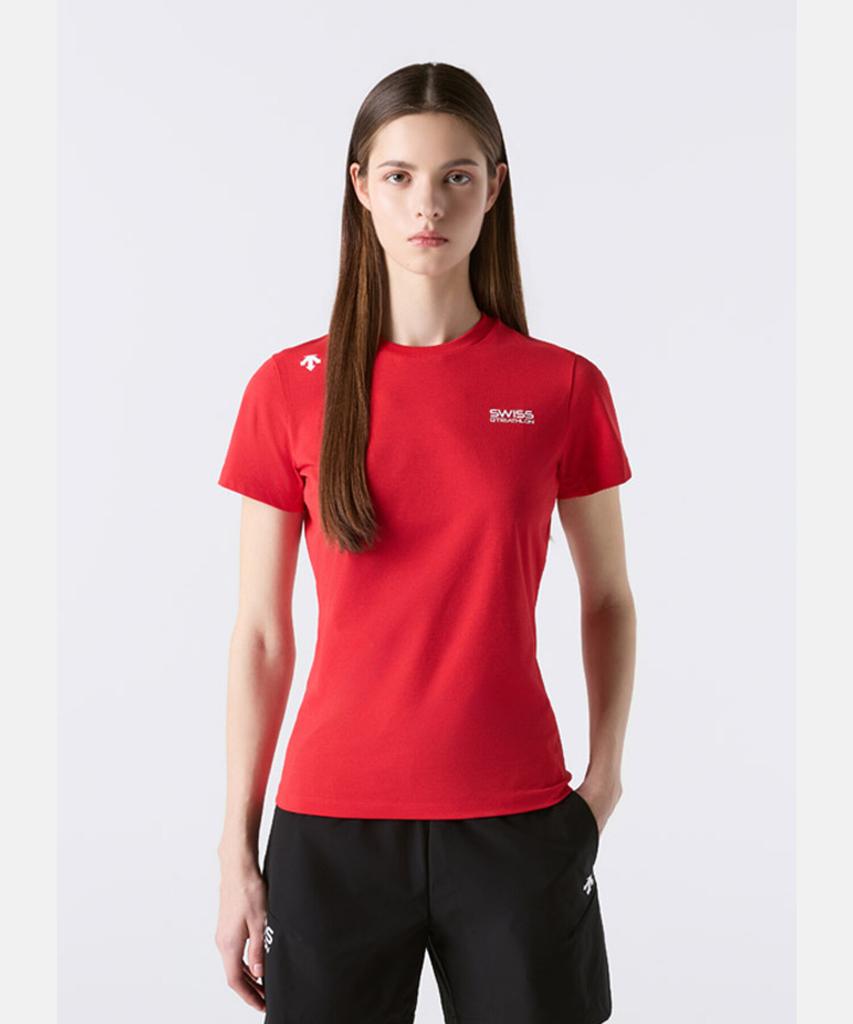 DESCENTE Swiss Triathlon Short Sleeve T-Shirt Red Sr223Its53 (A Type)