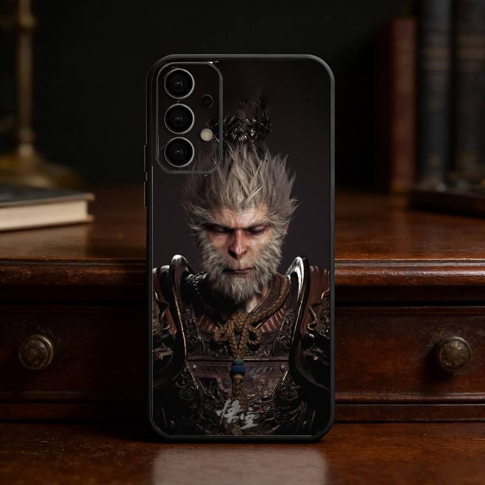 B-Black Myth Wukong Phone Case For Samsung S25,24,21,22,23,30,Ultra,20,Plus,Fe,Lite,Note Soft Black Cover
