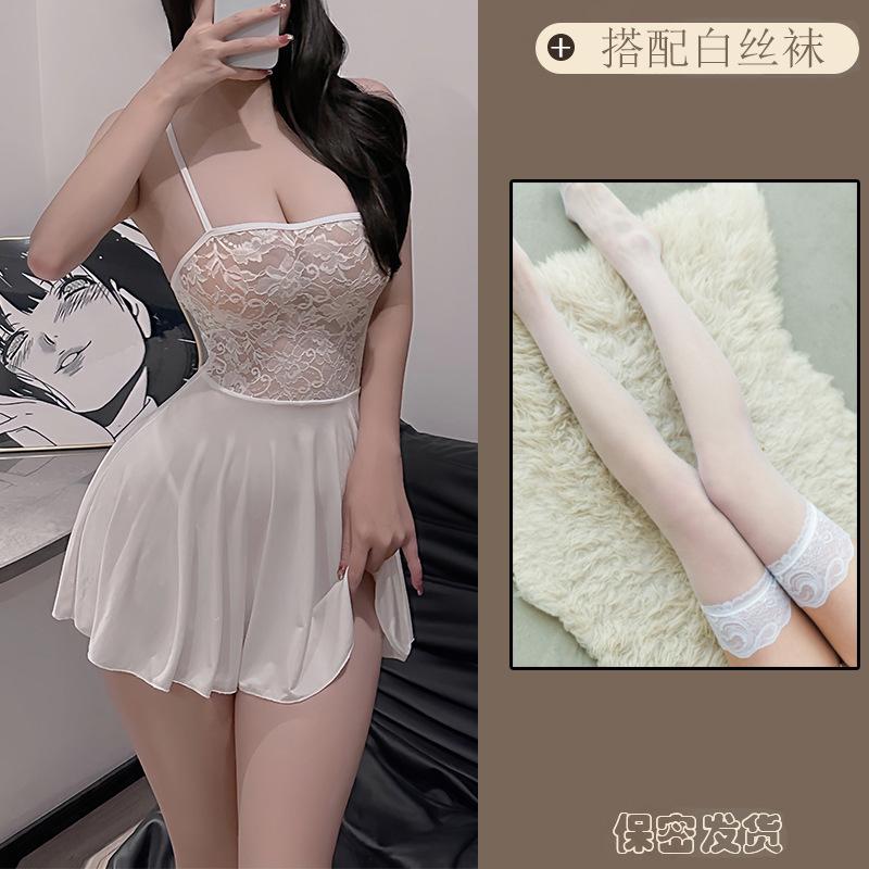 Sex underwear pure lust transparent suspender large size sexy suit lace nightdress splicing nightdress home girl