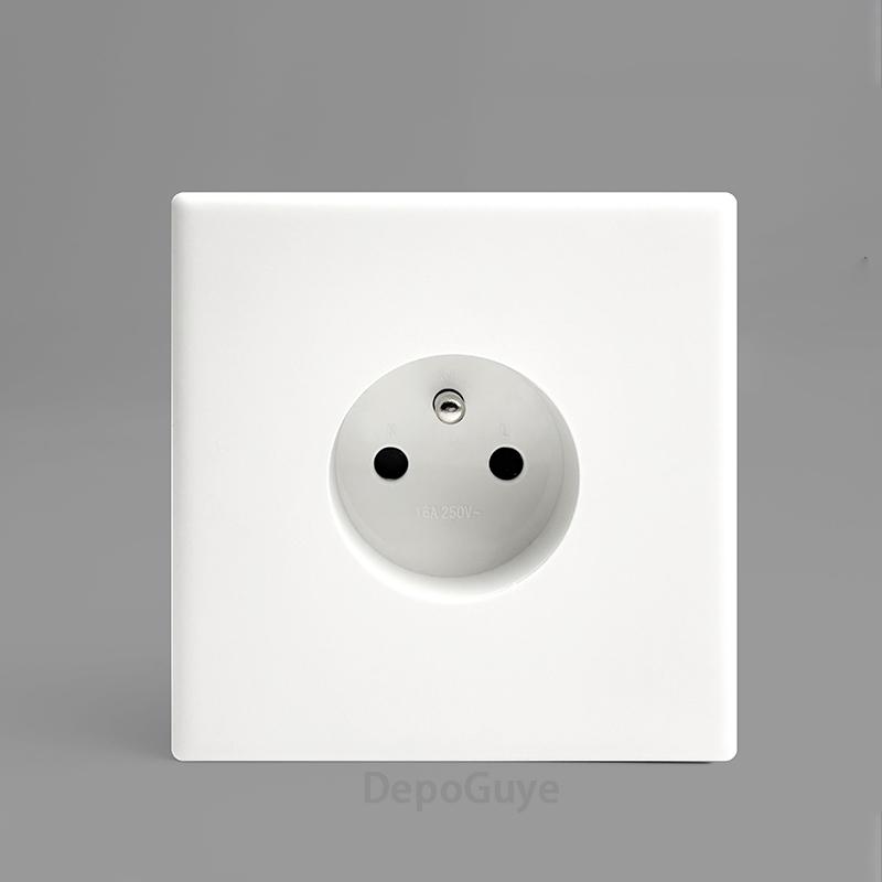 White 1 2 3 4 Gang Button Light Switch Panel Blue LED Indicator,UK Standard Wall Socket Universal Dual 3Pin USB C Power Outlet