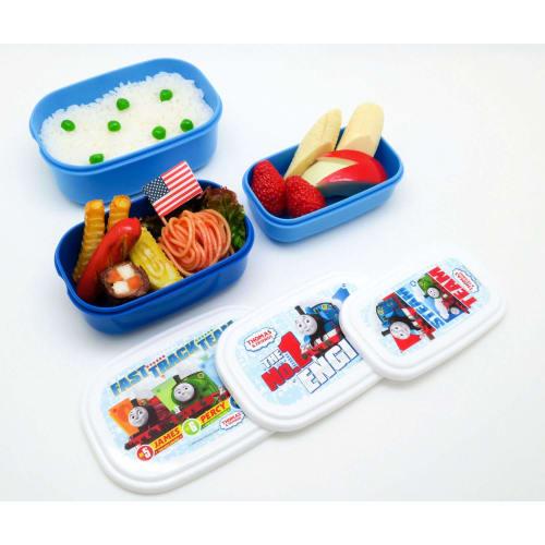 OSK Thomas the Tank Engine Lunch Box, Set of 3 Self-Sealing Containers (180ml/300ml/480ml), Compact Storage, Nesting Design, Made In Japan, SP-31